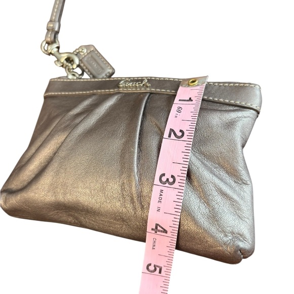 Coach Madison Gathered Leather Wristlet – Metallic Gray / Pewter - Picture 8 of 9